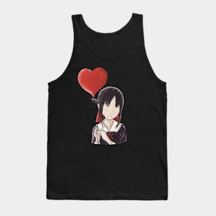 Kaguya sama Kaguya shinomiya holding a heart-shaped red balloon in an aesthetic watercolor art | mirror Tank Top